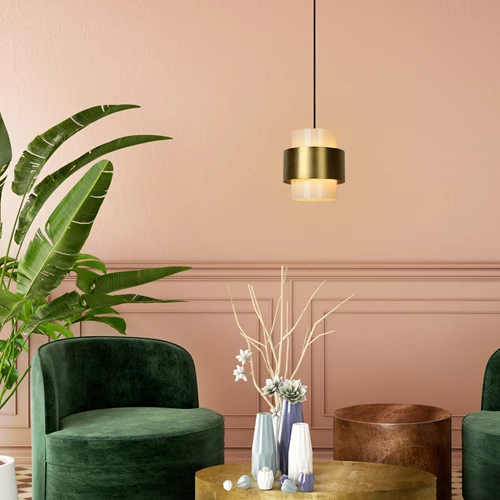 Lucide FIRMIN - Pendant light - Ø 20 cm - 1xE27 - Matt Gold / Brass - atmosphere 1